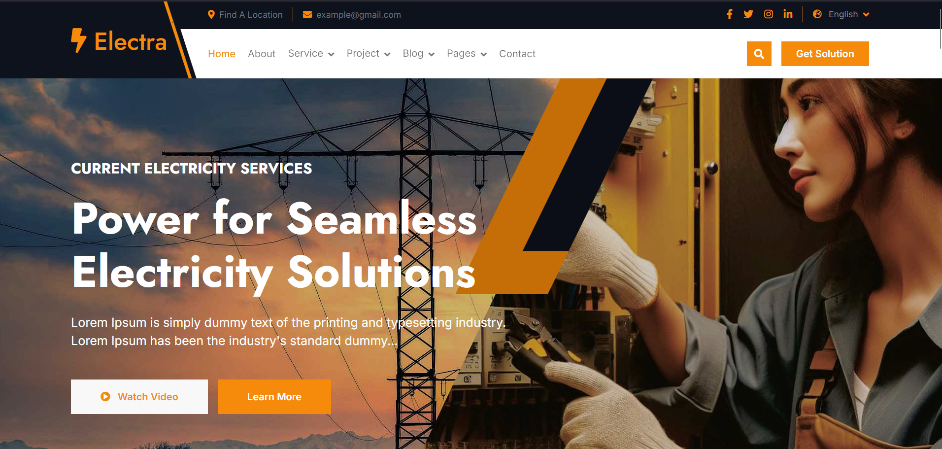 Electra – Electricity & Electrical Services Template